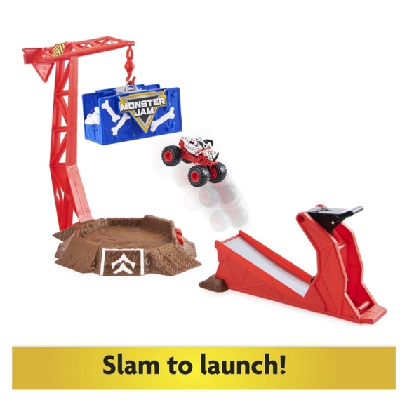 Monster Jam Blasting Bones Playset Includes Monster Mutt Dalmation Truck NIB - Picture 10 of 13